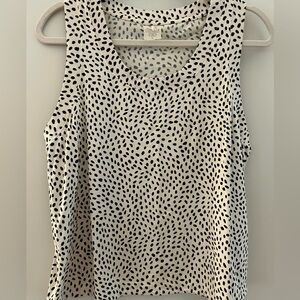 Calia Polka Dot Sleeveless Top, Size Large